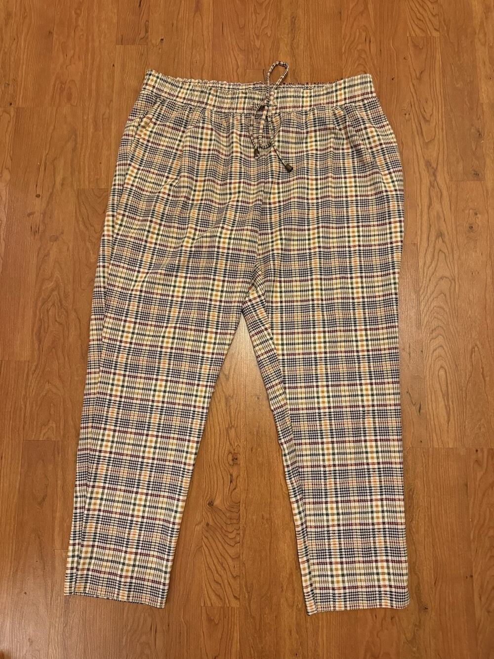Large Y2K Cato Plaid Houndstooth Bootcut Pants Preppy Academia Elastic Waist